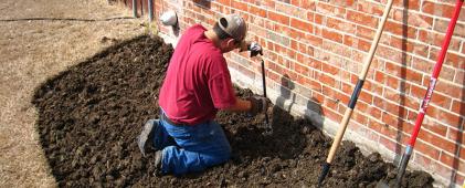 Irrigation contractor installs a riser